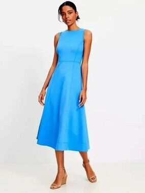 Loft Ponte Seamed Tank Midi Dress- 12 Tall